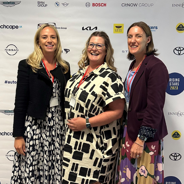 Laura Haskins, Carol Fairchild and Claire Nicoll at the 2023 Rising Stars Awards